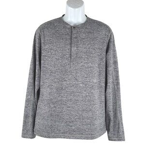 Lululemon Henley Shirt Top Mens‎ Large Gray Long Sleeve Casual TP-3480